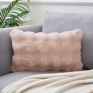 uxcell 1 Pc Faux Fur Cozy Throw Pillow Case 12 x 20 Inch Light Pink